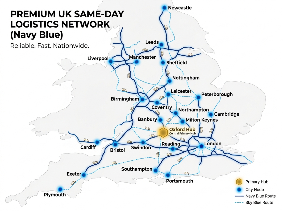 Oxford Couriers UK Logistics Network Map